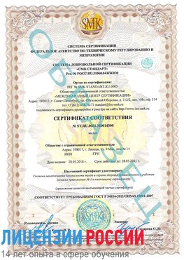 Образец сертификата соответствия Шебекино Сертификат OHSAS 18001